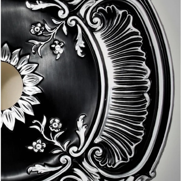 Black and Silver Chandelier Ceiling Medallion - Picture 5 of 15